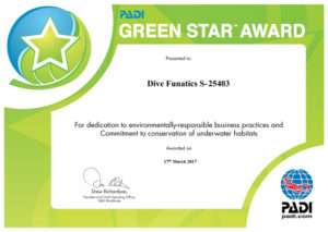 Dive Funatics Green Star Award